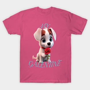 My galentine puppy with red roses T-Shirt